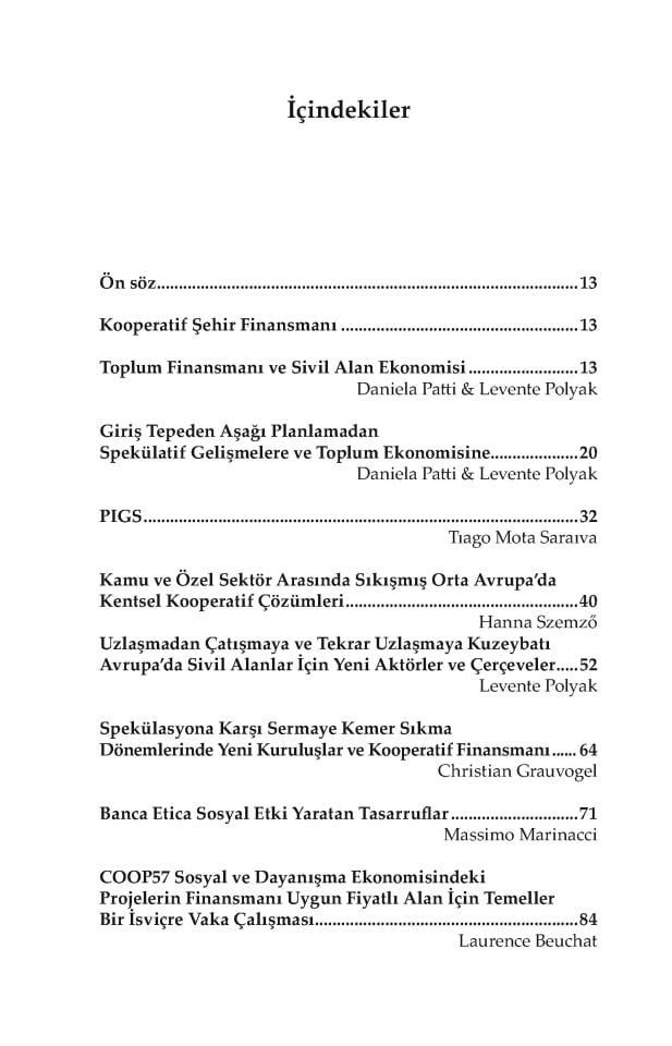 Kooperatif Şehir Finansmanı